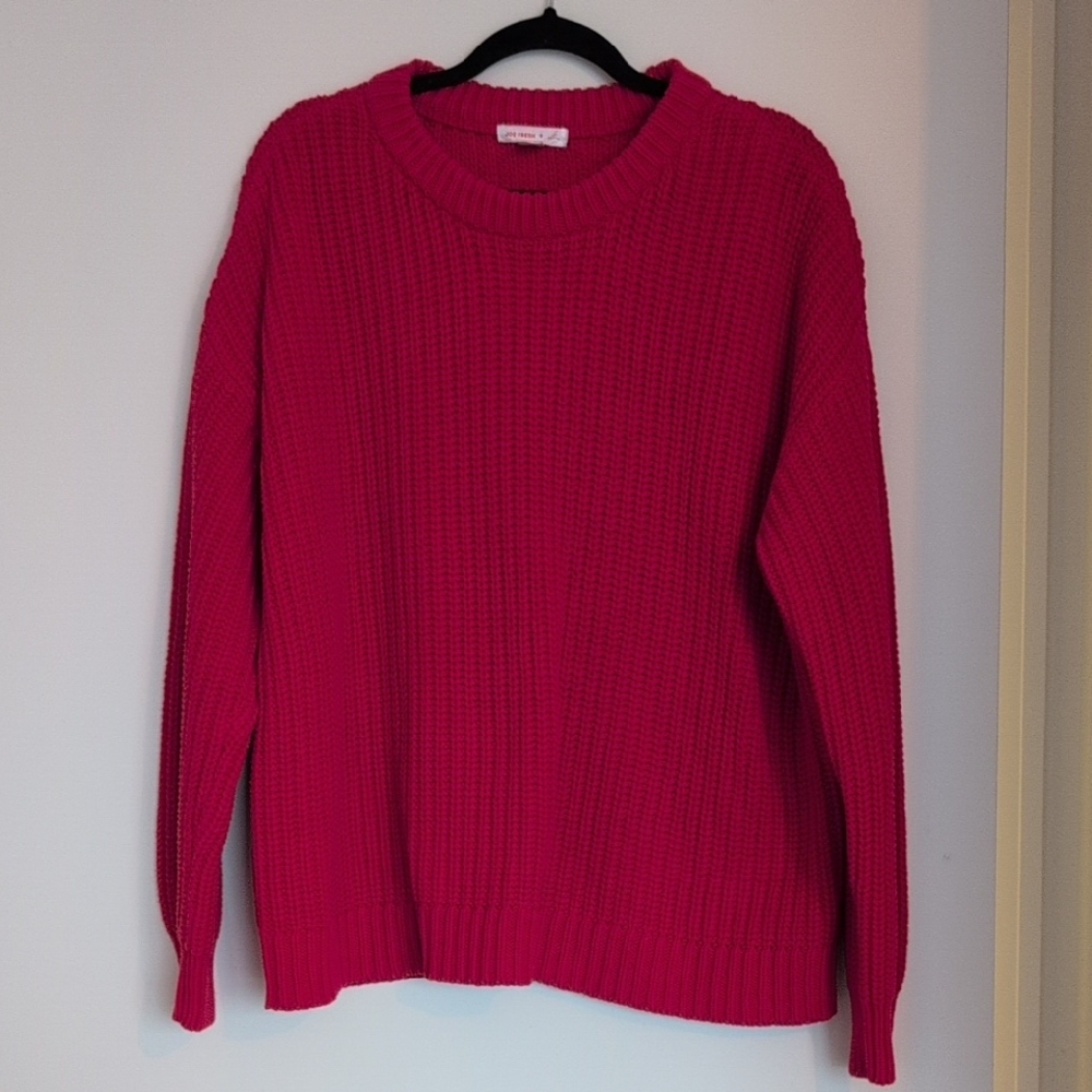 Joe Fresh X Jillian Harris Vibrant Red Crew Neck Knitted Sweater